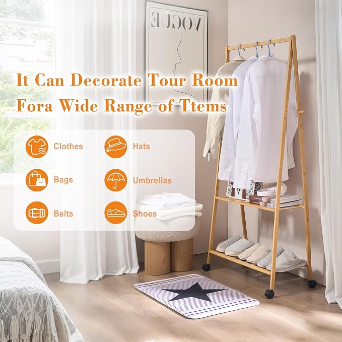 VECELO Coat Rack Freestanding, Entryway Hanger Stand, Umbrella Holder, Hall Tree With Hooks, Floor Standing Tree Stand,Oak