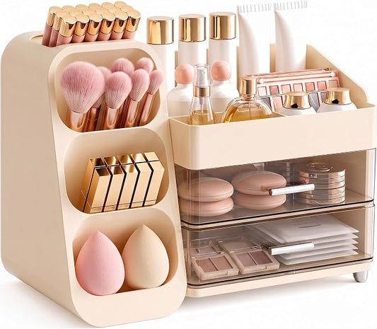 Large Makeup Organizer Countertop Skincare Organizers, Spacious Cosmetic Display Case for Vanity Organizers Storage, Waterproof Make Up Organizer for Bathroom, Birthday Gifts for Women, Cream