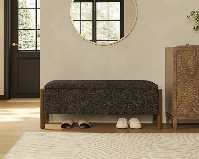 Storage Ottoman Bench, End of Bed Bench for Bedroom