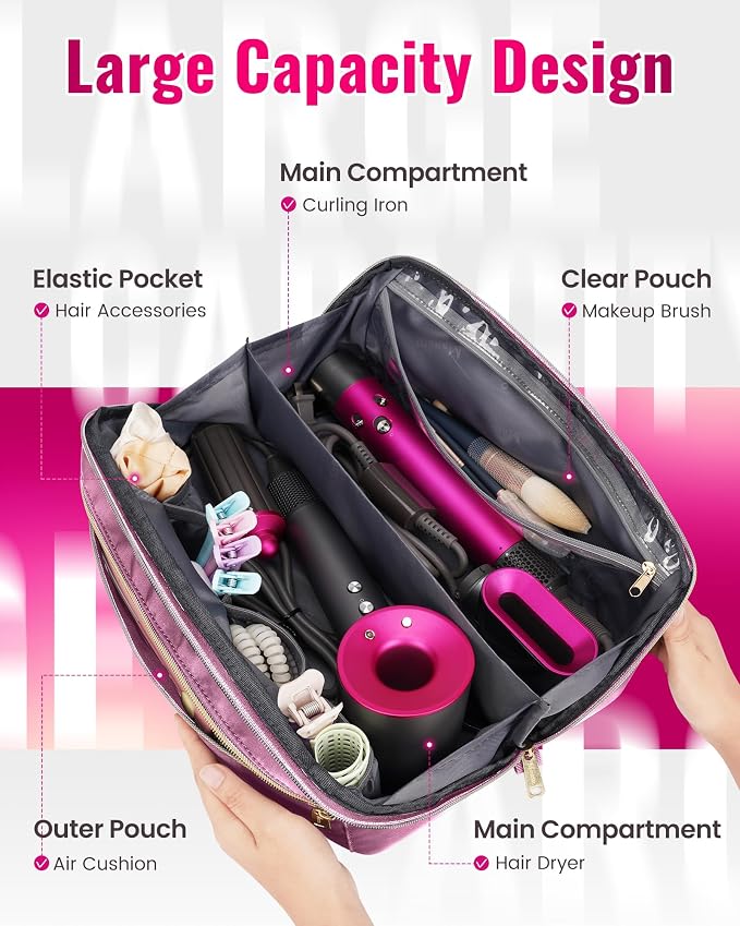 Mancro Hair Tools Travel Bag Compatible with Shark Flexstyle | Wide-open Hot Hair Tool Organizer with Separate Heat Resistant Mat, Hair Accessories Organizer for Straightener, Curling Iron