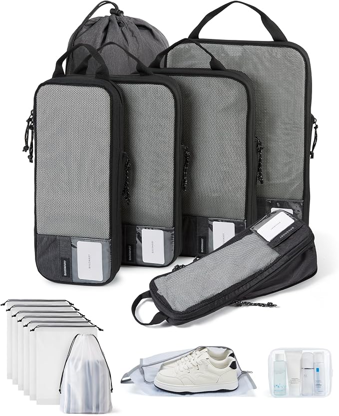 BAGSMART Compression Packing Cubes for Travel Essentials | 14 Set /6 Set /4 Set/2 Set, Lightweight, Durable