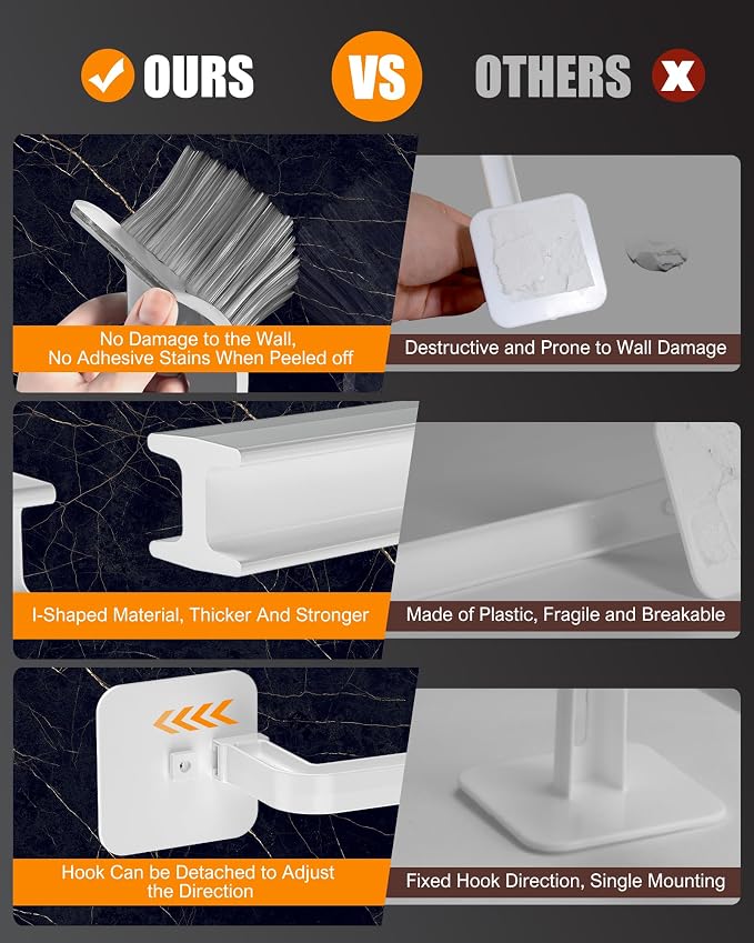 Hat Rack for Hat Storage (4-Pack), Multi-Purpose Hat Organizer, Strong Adhesive Hat Hooks for Wall Organizer for Baseball Caps, Two Mounting Options Hook, White