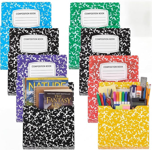 Gilprop 8 Pack Magnetic File Folder Holder for Whiteboard Classroom Storage | 10"x13"x1.2" Hanging Magnetic Wall File Organizer, Refrigerator Magazine Holder, for Mail Letters Paper Desk Office