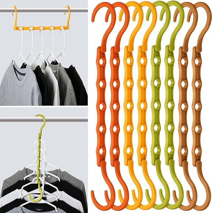 Mr. Pen- Space Saving Hangers, 8 pcs, 360° Rotating Hooks | Magic Cascading Hanger Organizer with 5 Enclosed Slots, Closet Organizers and Storage for Clothes