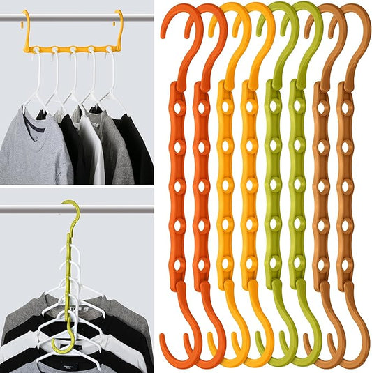 Mr. Pen- Space Saving Hangers, 8 pcs, 360° Rotating Hooks | Magic Cascading Hanger Organizer with 5 Enclosed Slots, Closet Organizers and Storage for Clothes