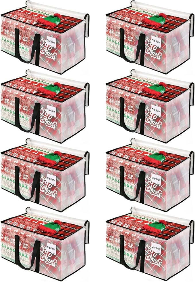 BlissTotes Moving Bags, 76L 8-Pack Storage Bags, Moving Boxes | Moving Box Heavy Duty Extra Large, Moving Totes with Zipper, Large Packing Bag with Reinforced Handles, Packaging Moving