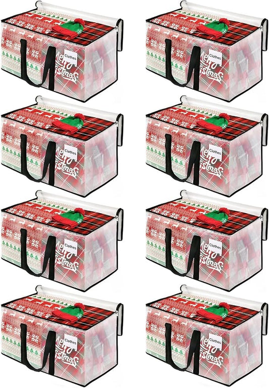 BlissTotes Moving Bags, 76L 8-Pack Storage Bags, Moving Boxes | Moving Box Heavy Duty Extra Large, Moving Totes with Zipper, Large Packing Bag with Reinforced Handles, Packaging Moving