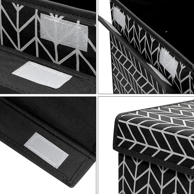 Mayniu Large Toy Box Chest with Lid, Kids Toy Storage Organizer Bins Basket for Living Room, Nursery, Closet, Bedroom, Playroom 25"x13" x16" (Black)