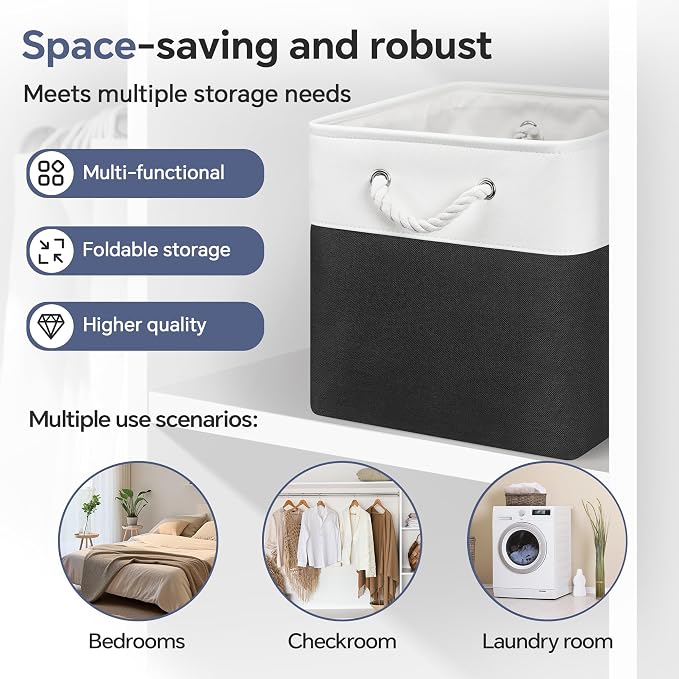 ECDYQXVU 13x13x13 Inch Storage Cube Bins Foldable Organizer Baskets 6 Pack | Soft Cotton Handles, Premium EVA Fabric, Hard Cardboard Bottom, Sturdy Metal Rim, Closet Shelf, Living Room, Bedroom, Laundry