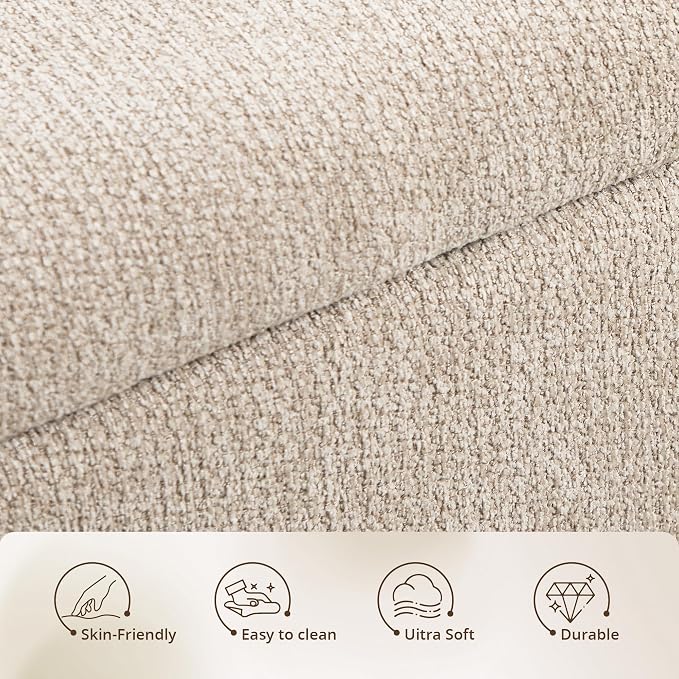 55'' Modern Storage Ottoman Benches | Walnut Wood Legs 26 Gallons Storage Space Fabric Upholstered Seating End of Bed for Bedroom Livingroom Beige