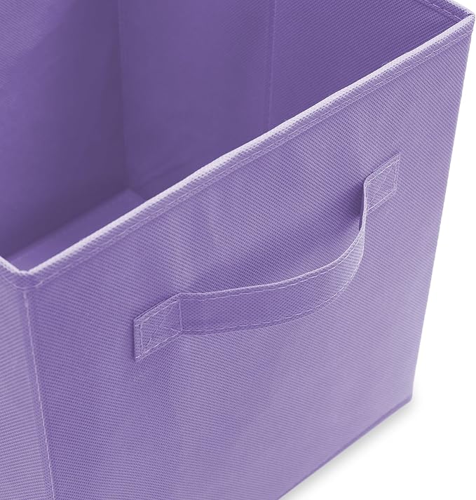 Casafield Set of 6 Collapsible Fabric Cube Storage Bins, Multicolor - 11" Foldable Cloth Baskets for Shelves, Cubby Organizers & More