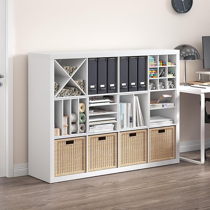 Furinno Cubicle Cube Insert, 3-Shelf Cube Organizer, 3-Tier Shelf Accessory, Fits into Furinno Triple Thick Cubes, IKEA Kallax, for Organizers and Storage, White
