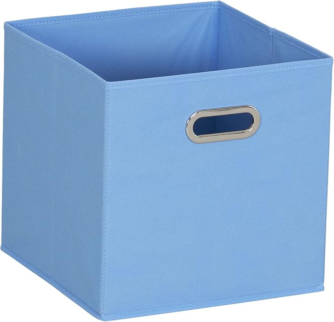 Household Essentials 6 ct Open Fabric Cube Storage Bins, Carolina Blue