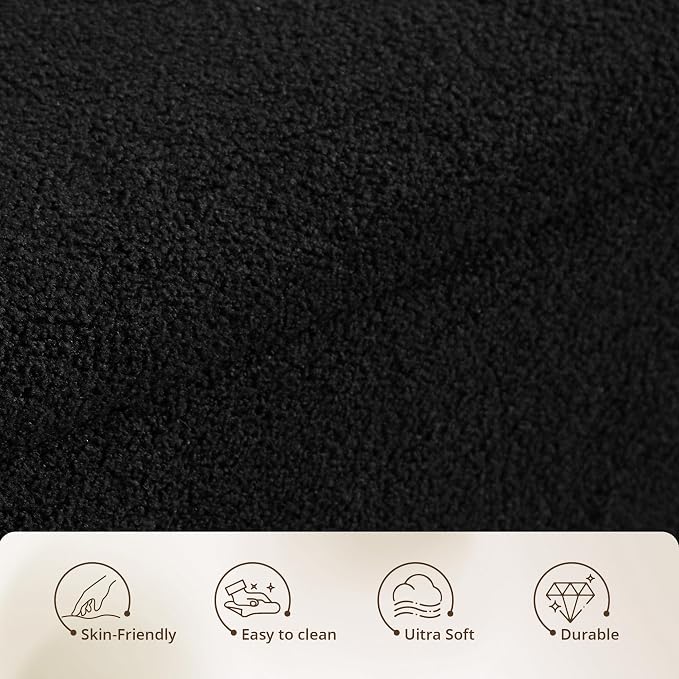 47'' Modern Storage Ottoman Benches with Walnut Wood Legs Ottoman Bench with 22 Gallons Storage Space Fabric Upholstered Seating End of Bed Bench for Bedroom for Livingroom (Black)