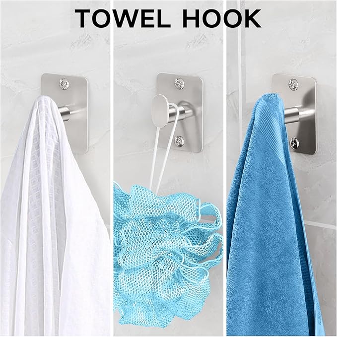 KLJKPA 20-Piece Brushed Nickel Bathroom Hardware Set, 24 inch Towel Bar | Towel Racks for Bathroom Accessories Set, Robe Towel Hooks, Toilet Paper Holder Wall Mounted