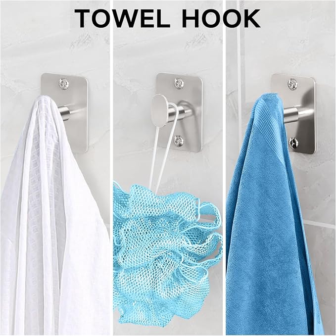 KLJKPA 8-Piece Brushed Nickel Bathroom Hardware Set, 24 inch Towel Bar | Towel Racks for Bathroom Accessories Set, Robe Towel Hooks, Toilet Paper Holder Wall Mounted