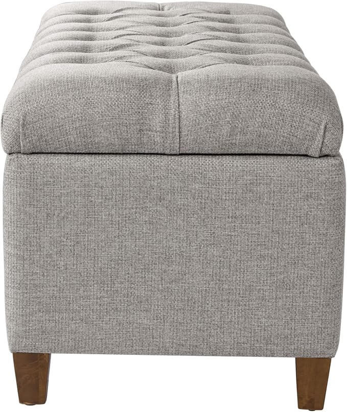 HomePop Ainsley 40" Storage Ottoman Bench - Gray Fabric