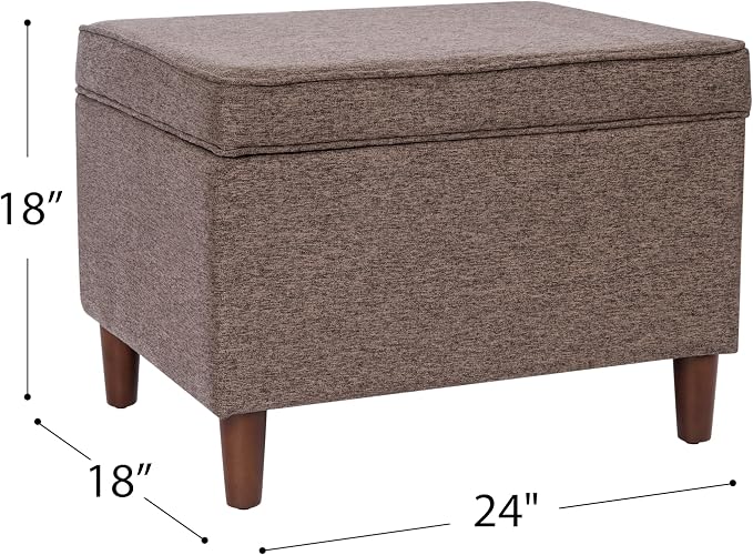 Spatial Order 24" Dinah Collection Storage Ottoman - Chocolate Brown