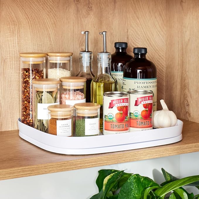 YouCopia MagicTrack Rectangle Turntable, Lazy Susan Max Cabinet Organizer