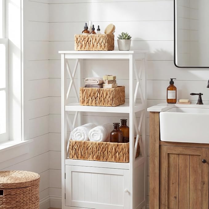 Granny Says Wicker Baskets For Shelves, Large Water Hyacinth Baskets | Small Woven Storage Baskets for Shelf, Rattan Basket For Organizing, Wicker Basket Set, 3-Pack Small Waterproof Baskets