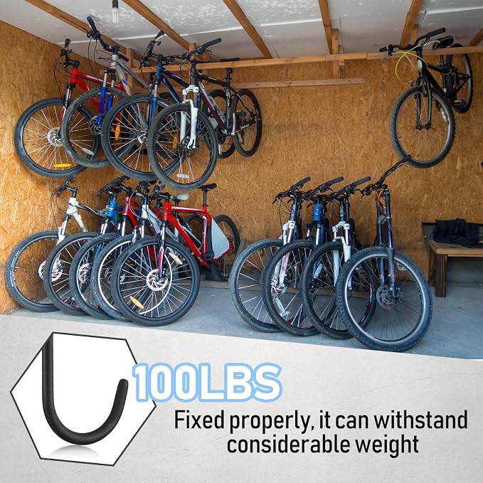 36 Pcs 6 Inch Heavy Duty Bike Hooks for Garage, Bike Hooks Hanger for Wall Bicycle Storage with Hanging Screw Loading Capacity 100 Lbs
