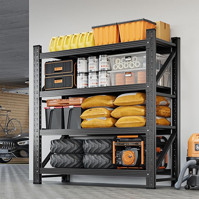 40" W Metal Garage Storage Shelves,Heavy Duty Adjustable Steel Organization Shelving,Utility Rack Shelf,40" W x 20" D x 60" H for Basement,Warehouse,Industrial
