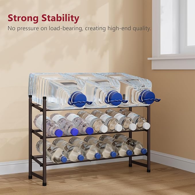 Expandable Shoe Rack for Closet 3 Tier, 28“-41“Stackable, Bronze | Adjustable Shoe Organizer Closet Shoe Rack Floor, Metal Long Shoe Shelf Storage for Entryway, Garage, Front Door Entrance