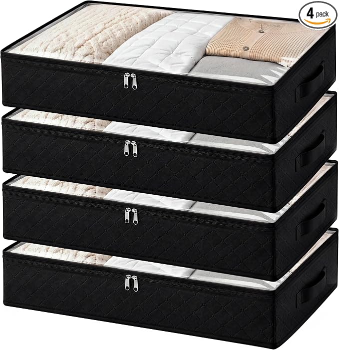 Under Bed Storage Bags 4 Pack Underbed Containers for Clothing