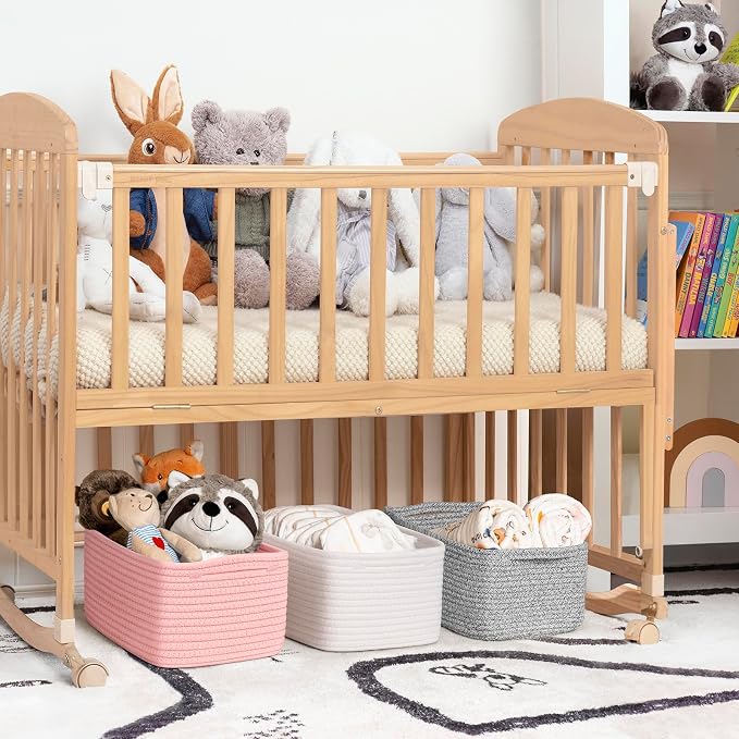 Goodpick 3-Pack Woven Storage Baskets for Organizing, 13 x 8 x 5 in | Empty Baskets for Shelves, Dog Toy Basket, Closet Baskets for Organizing, Empty Baskets for Gifts, White