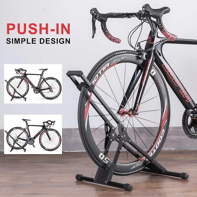 CHEPARK Bike Floor Stand Rack- Indoor Bike Stand for Garage/Home - Bike Storage Bicycle Parking Rack Fit 20”-29” Mountain Road Bikes (3 Bike Rack)