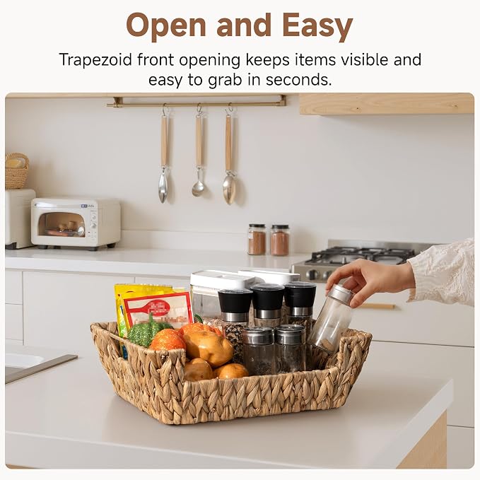 Storageworks Pantry Baskets For Organizing, Woven Baskets, Water Hyacinth