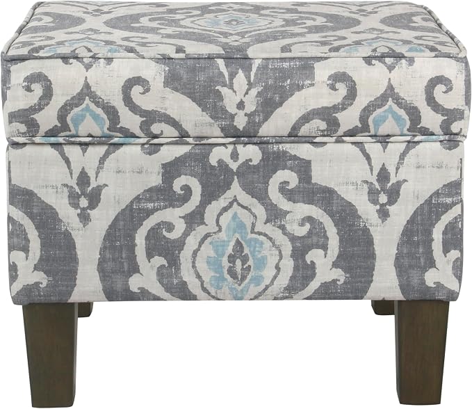 Spatial Order 22" Dinah Collection Storage Ottoman - Blue Slate
