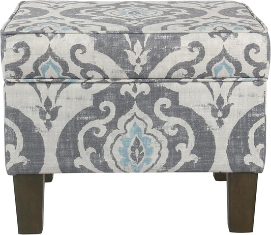 Spatial Order 22" Dinah Collection Storage Ottoman - Blue Slate