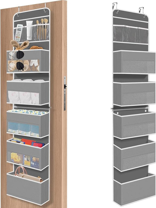 1Pack Over The Door Organizer Large Capacity Hanging Storage Room Organizer | 40 lb Capacity, Ultra-Sturdy, Detachable, Mesh Design with Clear Window, Space-Saving Organizer for Pantry, Nursery & Closet