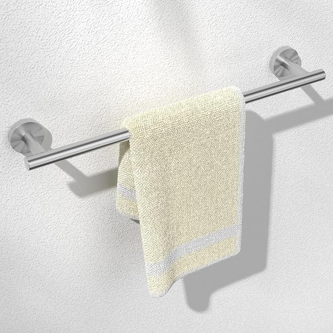 HITSLAM Brushed Nickel 18 Inch Towel Bar for Bathroom, SUS304 Stainless Steel Bathroom Towel Rack Wall Mounted, Modern Home Decor Bath Towel Holder with Hardware Accessories (Total Length 19.8 Inch)