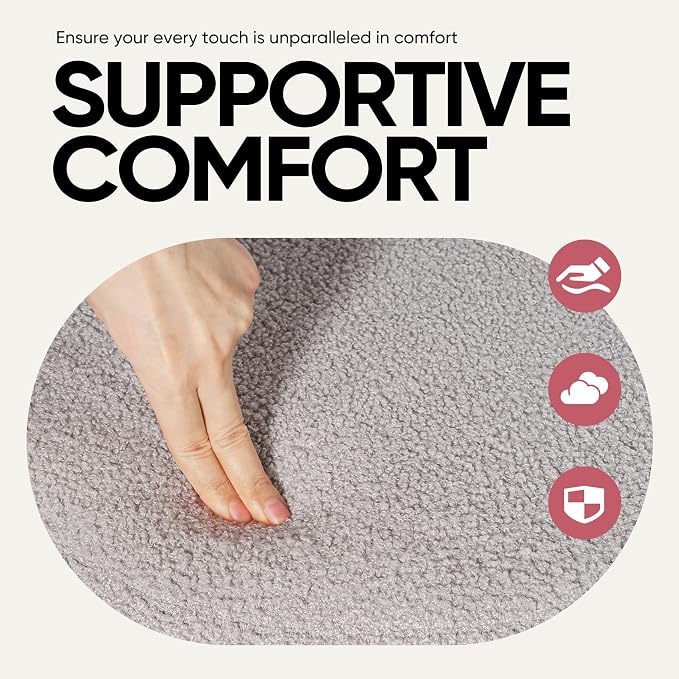 43 Inches Oval Ottoman with Storage, Boucle Sherpa Storage Ottoman Bench, Folding Foot Rest Chest for Bedroom Living Room
