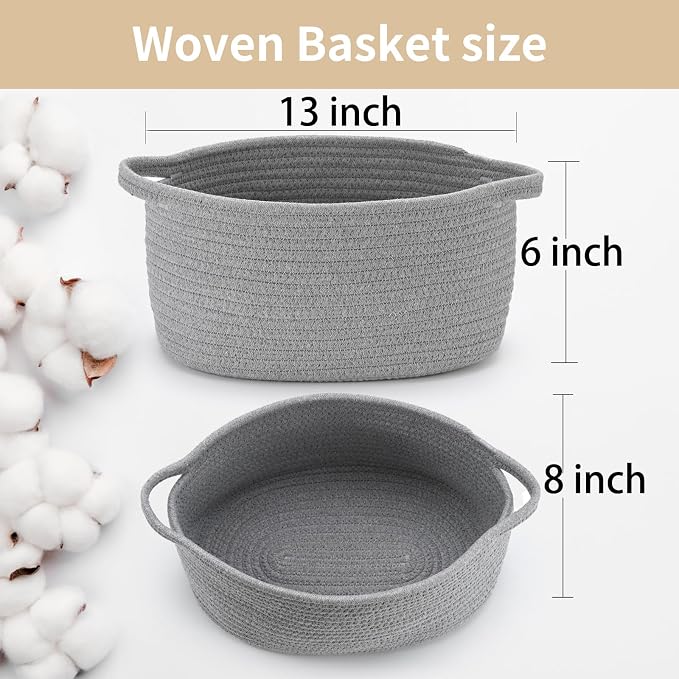 Happyiren Cute Woven Storage Basket with Handle, Baskets for Gifts Empty | Gift Baskets for Birthday Baby Shower Raffle Burr Fundraiser, Decorative Organizer Box for Baby Toy Pet