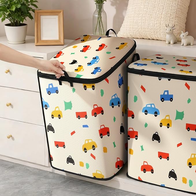 2pcs blanket storage bag for under bed,closet organizers 95L | quilt duvet sweater sheet bedding pillow clothes storage for closet,dorm moving essentials containers with portable handles