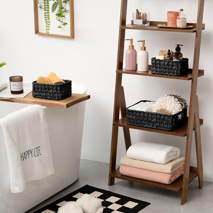 Granny Says Wicker Baskets For Shelves, Small Woven Baskets For Organizing | Small Woven Storage Baskets for Shelf, Rattan Basket For Organizing, Wicker Basket Set, 3-Pack Small Waterproof Baskets
