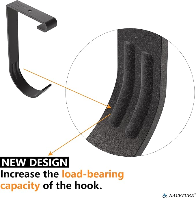 NACETURE Garage Ceiling Rack Bike Hooks, 8 Pack Storage Hooks (Flat Hook) | For garage ceiling storage racks to hang bicycles, ladders and equipment.