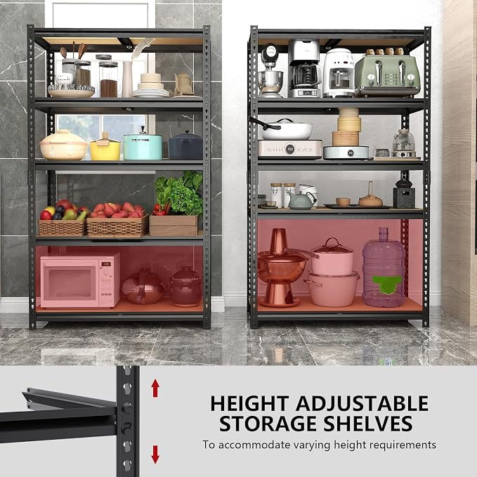 72" H Storage Shelves,Storage Shelves Heavy Duty,2400LBS Metal Shelving Units,Adjustable Garage Shelving Heavy Duty for Garage Storage,Warehouse,16"x35.5"x72",2 Pack
