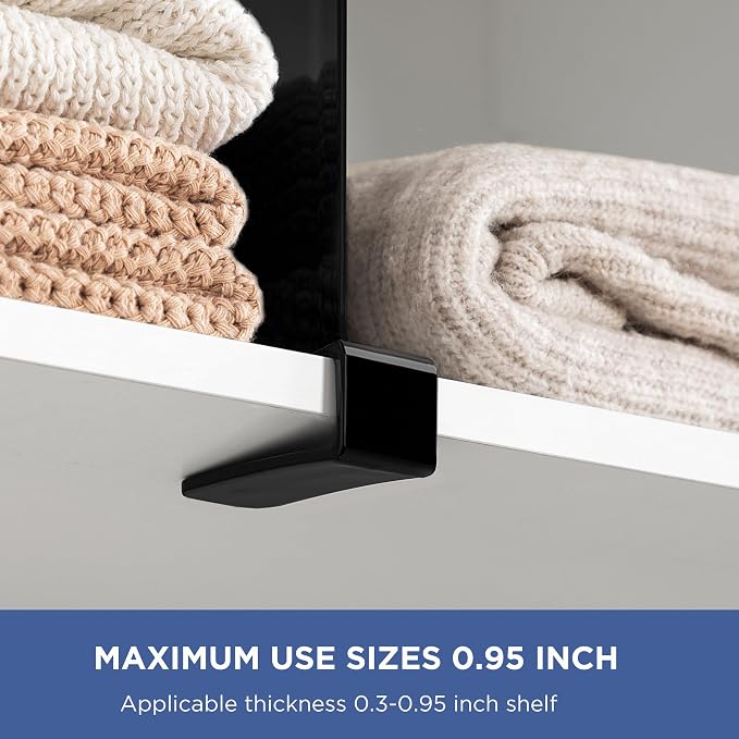 HBlife 6 Black Shelf Dividers, Vertical Purse Organizer for Closet Perfect for Sweater, Shirts, Handbags in Bedroom and Kitchen, Adjustable Acrylic Bookshelf for Organization