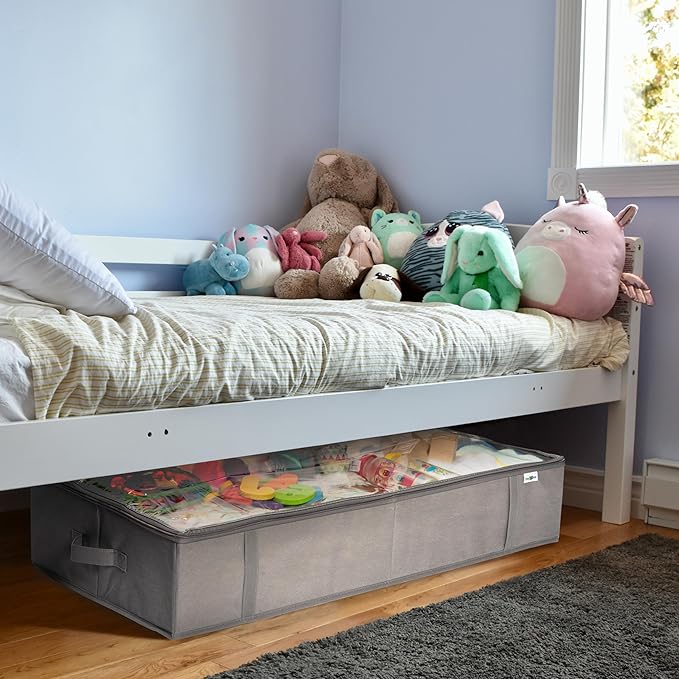StorageExpert Closet Organizers and Storage - Maximize Space with Under Bed Storage Containers & Clothes Storage - Ideal Closet Organizer, Toy Storage Organizer & Underbed Storage (Grey, 2 Pack)