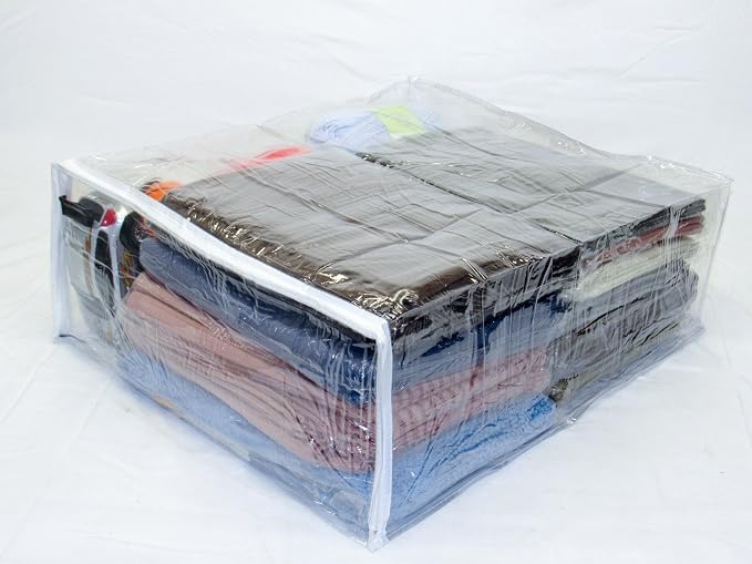 5-Pack X-Large (20" x 23" x 8") Heavy Duty Vinyl Zippered Storage Bags (Clear) for Sweaters, Blankets, Comforters, Bedding Sets (15.9 Gallon)