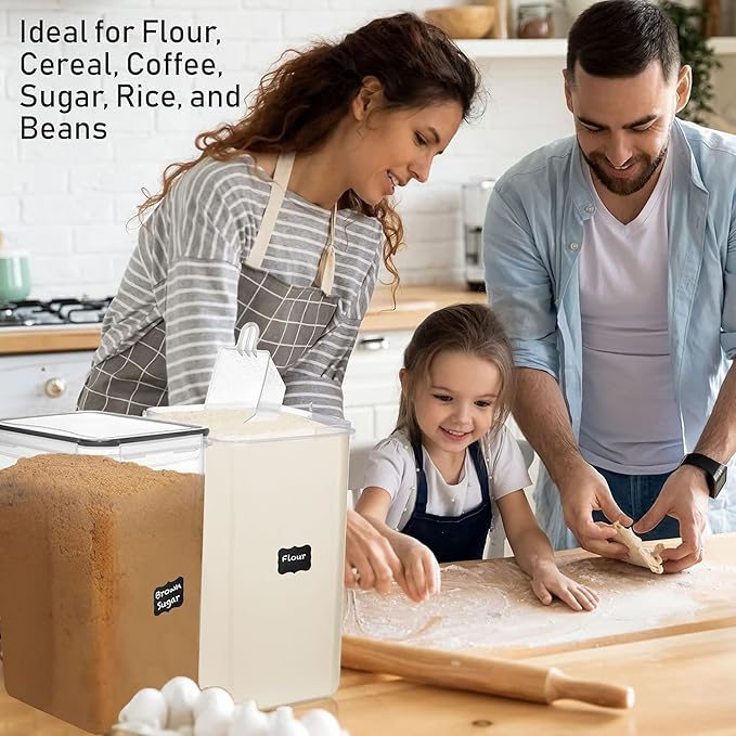 8.5L/287Oz Extra Large Airtight Food Storage Containers (2 PC) with Lids, Kitchen and Pantry Organization Containers for Baking Supplies, Cereal, Flour, Sugar, Rice (BPA Free)