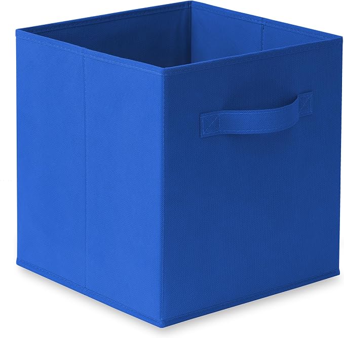 Casafield Set of 6 Collapsible Fabric Cube Storage Bins, Royal Blue - 11" Foldable Cloth Baskets for Shelves, Cubby Organizers & More