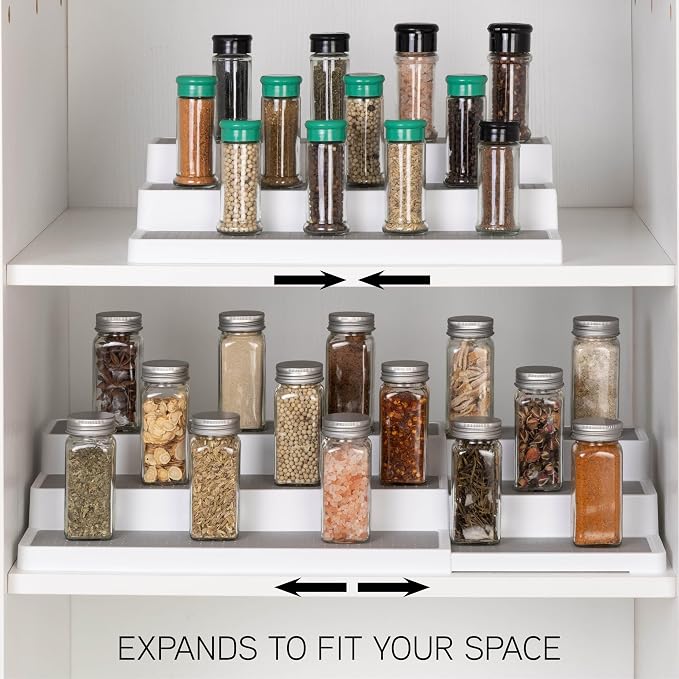 SIMPLEMADE 3-Tier Spice Rack Organizer - Versatile Storage Shelf for Kitchen, Bathroom, Bedroom & Office, Set of 1, White