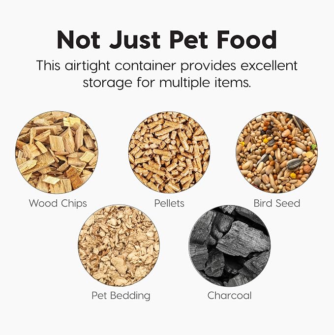 IRIS USA Dog Food Storage Container, Up to 13 lbs, Smoke, Made in USA | BPA-Free, Airtight Seal, Best for Cat Food, Bird Seed, Chicken Feed, Pet Toys, Treats, Pellets