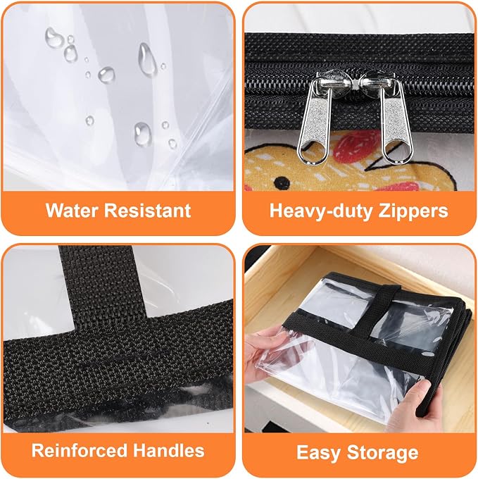 SpaceTrove Clear Storage Bags, 8-Pack Under Bed and Closet Organizers 40L 90L