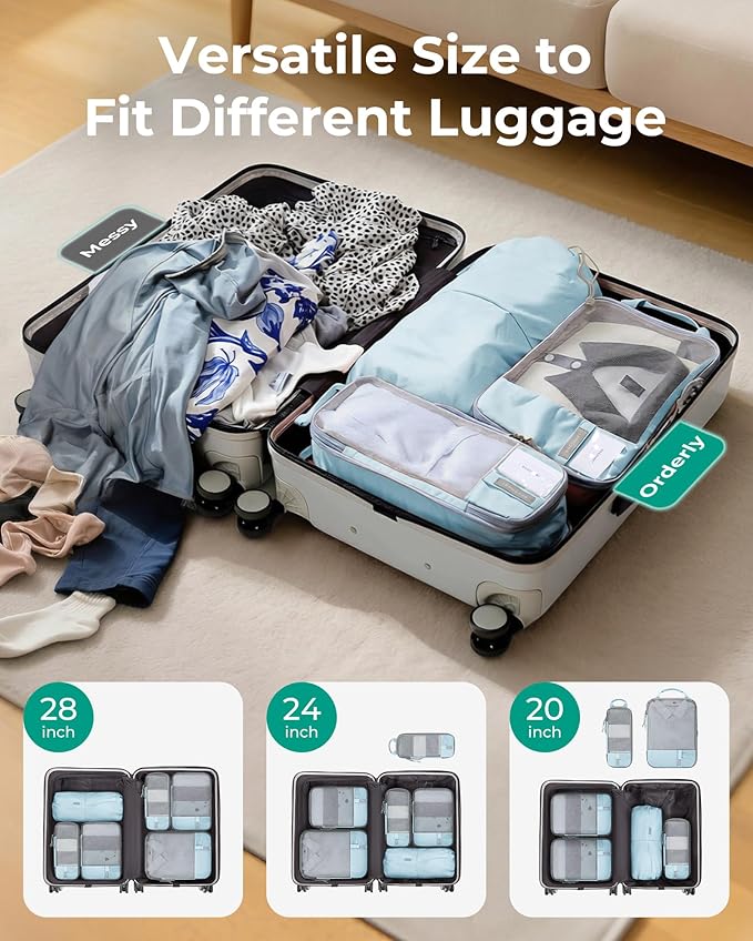 BAGSMART Compression Packing Cubes for Travel Essentials | 14 Set /6 Set /4 Set/2 Set, Lightweight, Durable